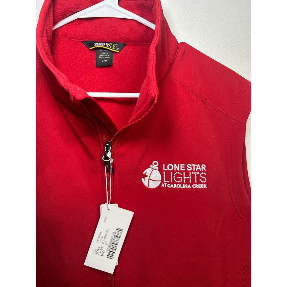 Core 365 Mens CE701 Red‎ Softshell Fleece Lined Vest Lone Star Lights Size Large - Picture 4 of 9